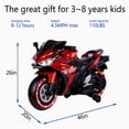 thumbnail image 3 of HNH 12V Ride on Motorcycle for Kids 3-8, Powered Ride on Toys, Kids Motorcycle with Bluetooth, Music, 4 Mph, 3 of 13