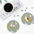 thumbnail image 4 of Sigee Cute Farm Birds for Water-Resistant, Heat-Resistant, Non-Slip Leather Coasters Set, Ideal for Coffee Table, Office, Bar, Home Decor-Round Shape, 4 of 6