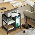 thumbnail image 2 of Support d'Imprimante de Bureau Amovible avec Station de Recharge, Chariot d'Imprimante à 3 Niveaux sur Roulettes sous le Bureau avec Tablette de Rangement et Roues, 2 of 6
