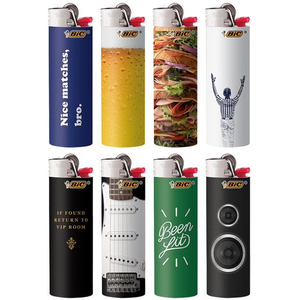 BIC Special Edition Good Vibes Series Lighters, Set of 8 Lighters