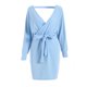 thumbnail image 2 of Mini vestido de punto de murciélago,Mini vestido de punto Ropa de mujer Mini vestido de punto sin espalda Grado profesional, 2 of 4