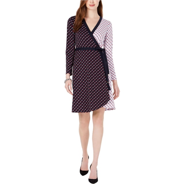 Tommy Hilfiger Star Wrap Vestido para Mujer, Azul, 8 Tommy Hilfiger Envolver