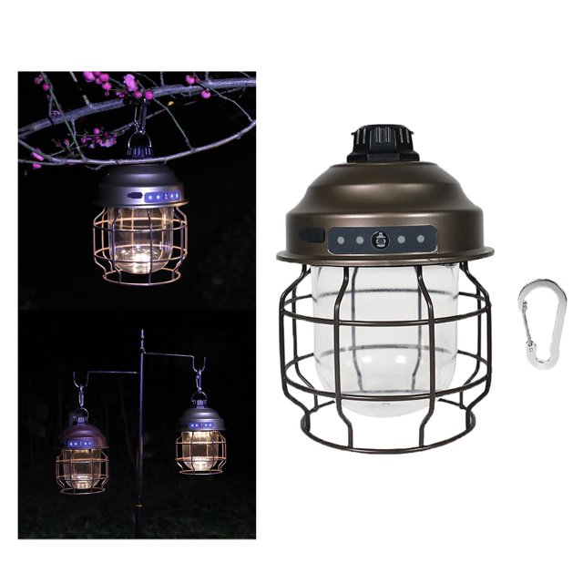 Lámpara de camping recargable por USB LED Linternas de retro Cobre shamjiam Lámpara de luz Linterna