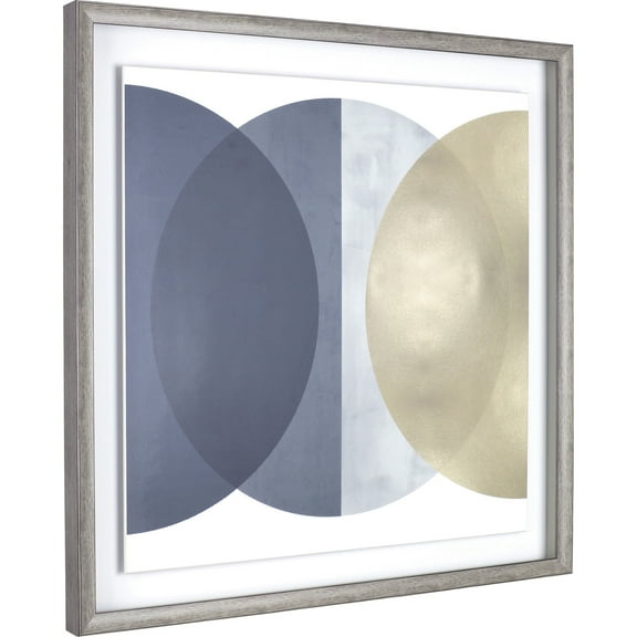 Lorell, LLR04474, Circle Design Framed Abstract Art, 1 Each, Gray,Yellow