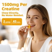 Creatine Monohydrate Gummies for Men & Women, Chewables Creatine Monohydrate for Muscle Strength, Energy Boost, Pre-Workout Supplement-90 Pineapple Gummies