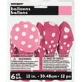 thumbnail image 2 of Latex Polka Dot Balloons, Hot Pink, 12in, 6ct, 2 of 2