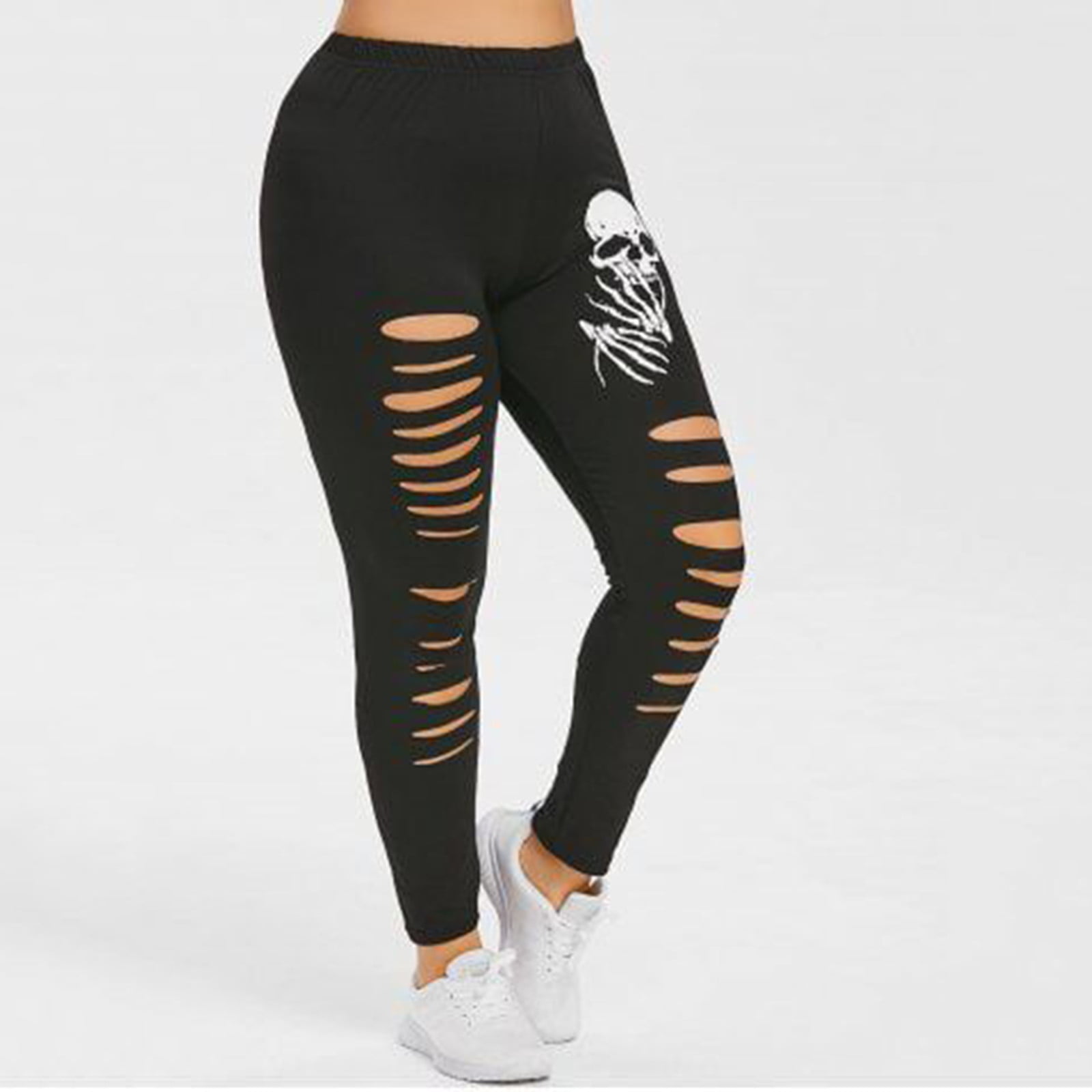 Fashion Horror Skull Pajamas Leggings Skeleton Flare Pants Skeleton Prints Pants 
