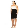 thumbnail image 5 of Women's Plus Size Solid Pencil Skirt with Banded Waist - Stretchy, 5 of 6