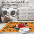 thumbnail image 5 of ODIKA 8'x10' Machine Washable Non-Slip Area Rug, Vintage Truck Carrying Pine Trees with Snowflake Accents Duo High Traffic Rug with Pad, Orange, 628100, 5 of 8