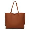 thumbnail image 5 of Dreubea Bolso de hombro de piel sintética suave para mujer, bolso de mano con borlas de gran capacidad, 5 of 5