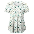 thumbnail image 4 of felwors Scrubs for Women Tops Animal Print Shirt V Neck Cartoon Pattern Short Sleeve Nursing Uniform with Pockets (Light Green, XXXL), 4 of 5