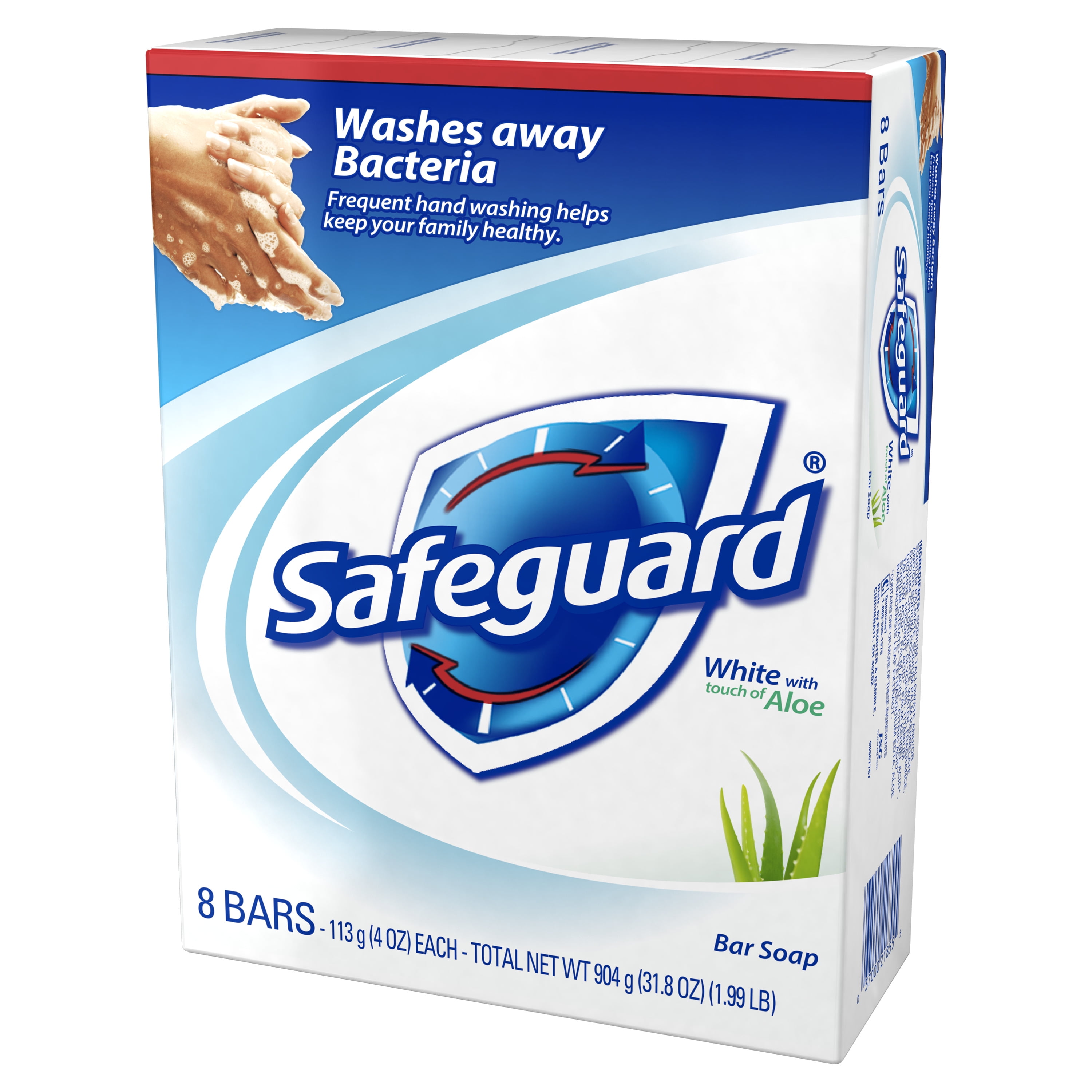 Safeguard Bar Soap Fresh Clean Scent with Aloe, 4oz (8 Count)