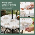 thumbnail image 5 of Round Outdoor Tablecloth with Umbrella Hole and Zipper, Beige Palm Trees Tablecloth with Elastic Waterproof, Tropical Summer Beach Botanical Patio Table Covers for 45" - 54" Picnic Pool Tables, 5 of 9
