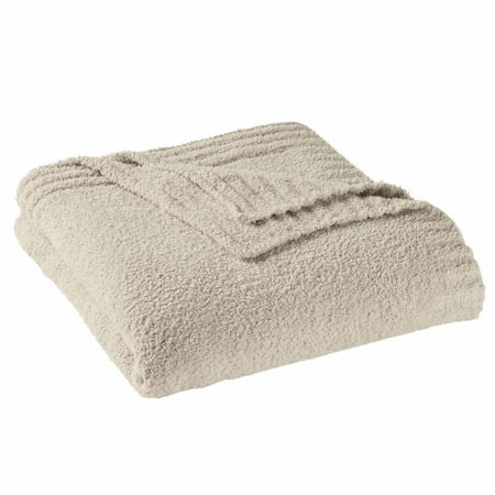 better homes & gardens cozy knit blanket, beige, full/queen