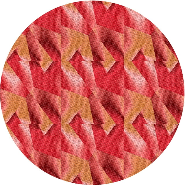 Ahgly Company Machine Washable Indoor Square Transitional Bright Orange Area Rugs, 3' Square