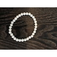 thumbnail image 2 of Natural White Jade 6mm round Shape smooth Cut Beads Stretchable Bracelet for Men & Women., 2 of 2