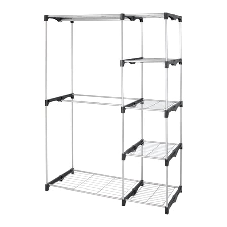 Mainstays Metal Wire Closet Organizer With Shelves And Clothes Rack