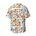 thumbnail image 2 of KLL Animal Cartoon Style Print Men's Shirt Short Sleeve Button Down Summer Cuba Beach Shirts- Medium, 2 of 7