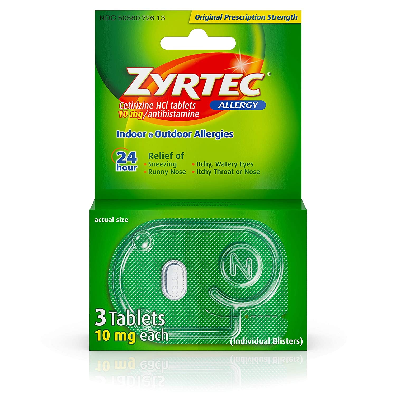 Zyrtec Twenty Four Hour Allergy Relief Tablets, AllDay Allergy Relief