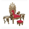 thumbnail image 3 of The Wooden Majestic Guru Maharaj Chair with footrest (end side tables sold separately) is handcrafted by MG Decor skilled artisans - Madhu's Collection, 3 of 3