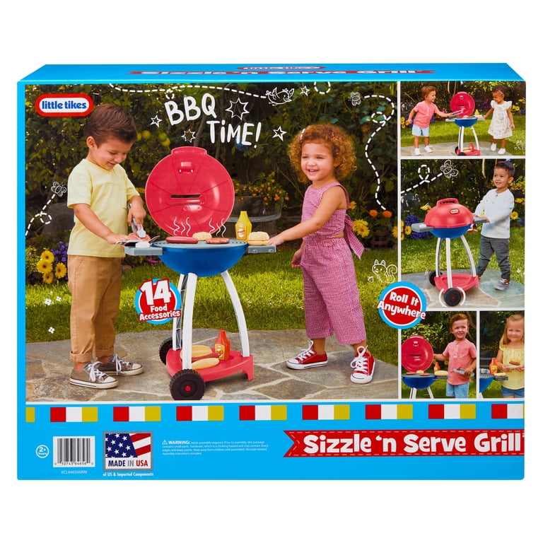 Little Tikes Sizzle & Serve Grill – Red, White & Blue, 14