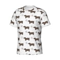 thumbnail image 5 of Vsdgher Dachshund Dog Puppy Print Men's Dry Fit Mesh Athletic Shirts Moisture Wicking Tennis T-Shirt Tops, 5 of 9