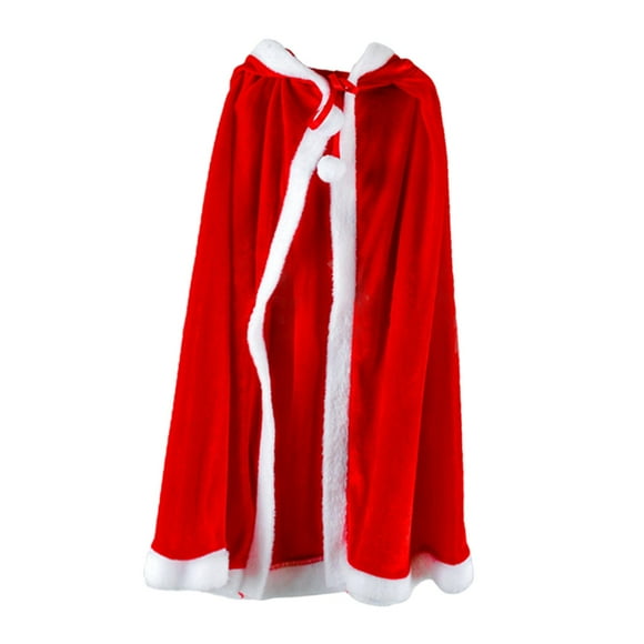 Capa larga con capucha navideña para cosplay, lavable a mano, suave y tersa, cómoda. 120cm