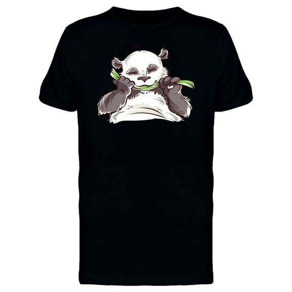 Cute Panta Eating Bamboo Sketch Tee Men's -Image by Shutterstock