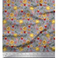 thumbnail image 1 of Soimoi Rayon Crepe Fabric Vegetable,Burger & Pizza Food Decor Fabric Printed Yard 46 Inch Wide, 1 of 1