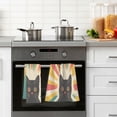thumbnail image 4 of Yayeee 100% Cotton Hand Towels for Bathroom 16" x 28" Soft Absorbent Kitchen Towel, Colorful Black Cat, 4 of 7