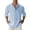 Light Blue #4, variant on Dresfit Linen Shirts Mens Long Sleeve Button Shirt Summer Slim Fit Solid Henley Shirt Spring Button Up Plus Size Casual Beach Tops Blue M