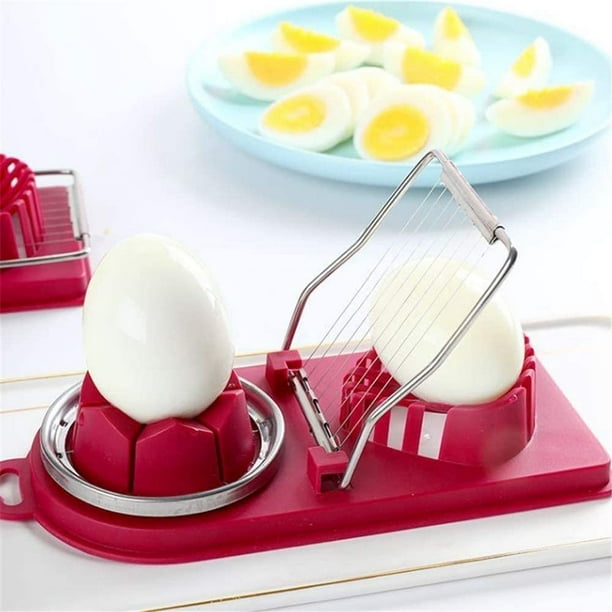 Trancheuse à œufs à la coque multifonction 2 en 1 avec fil de coupe en  acier inoxydable pour mieux vous aider à couper la forme parfaite des œufs  à la coque, des