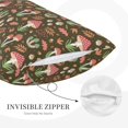 thumbnail image 3 of Lsque Mushrooms And Autumn Leaves Pattern Pillow Case – Soft & Cozy Throw Pillow Cover, Hypoallergenic Cushion Case for Sleeping Women with Envelope Closure-14"x20", 3 of 6