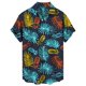 thumbnail image 1 of Camisas De Lino Para Hombre Casual Hombres Solapa Estampado Manga Corta Puños Botón Puerto Estilo Floral Camisa Sand Beach Hawaiianss Summer Top (Black, XXL), 1 of 3