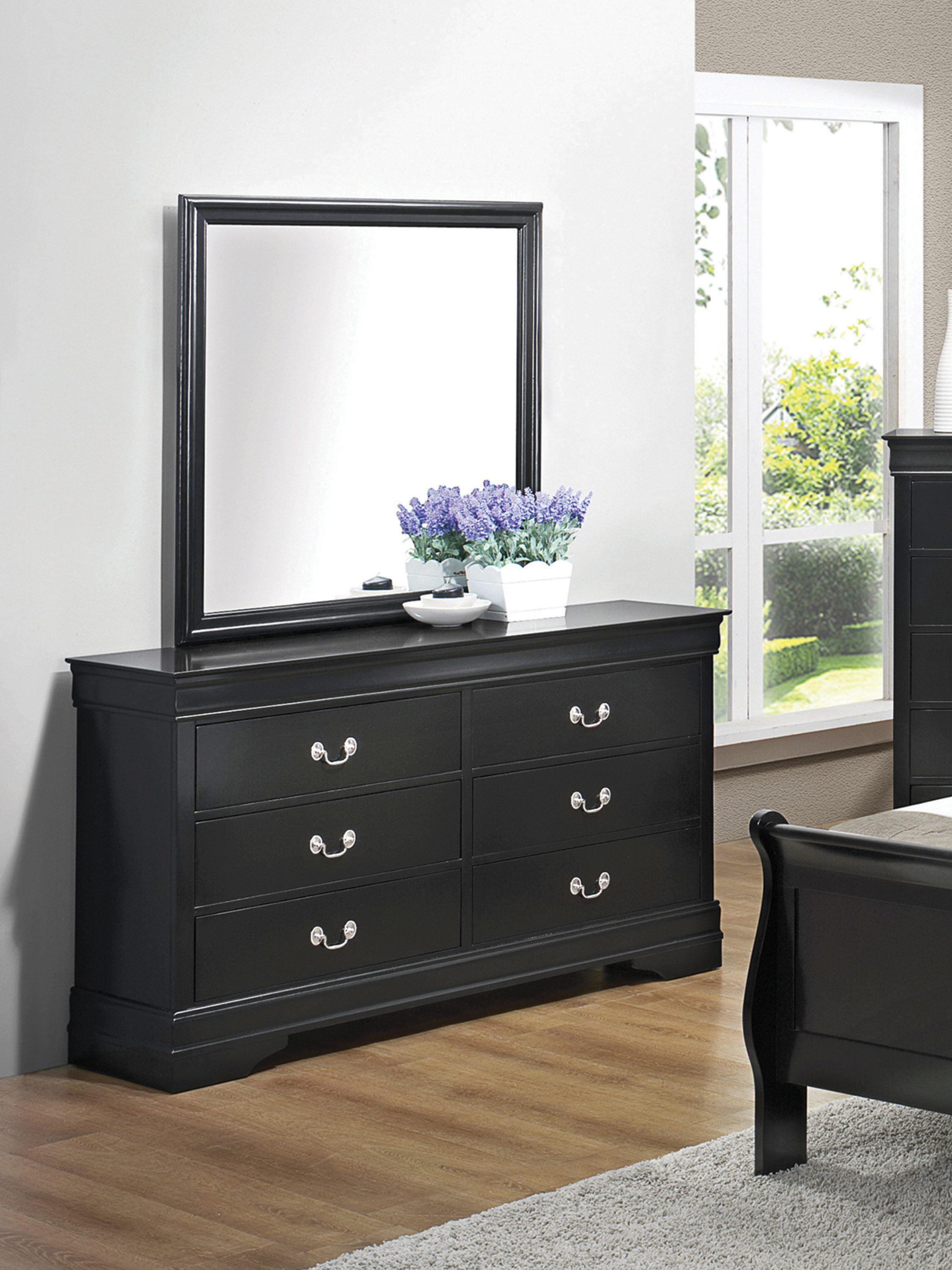 Louis Philippe Mirror Black