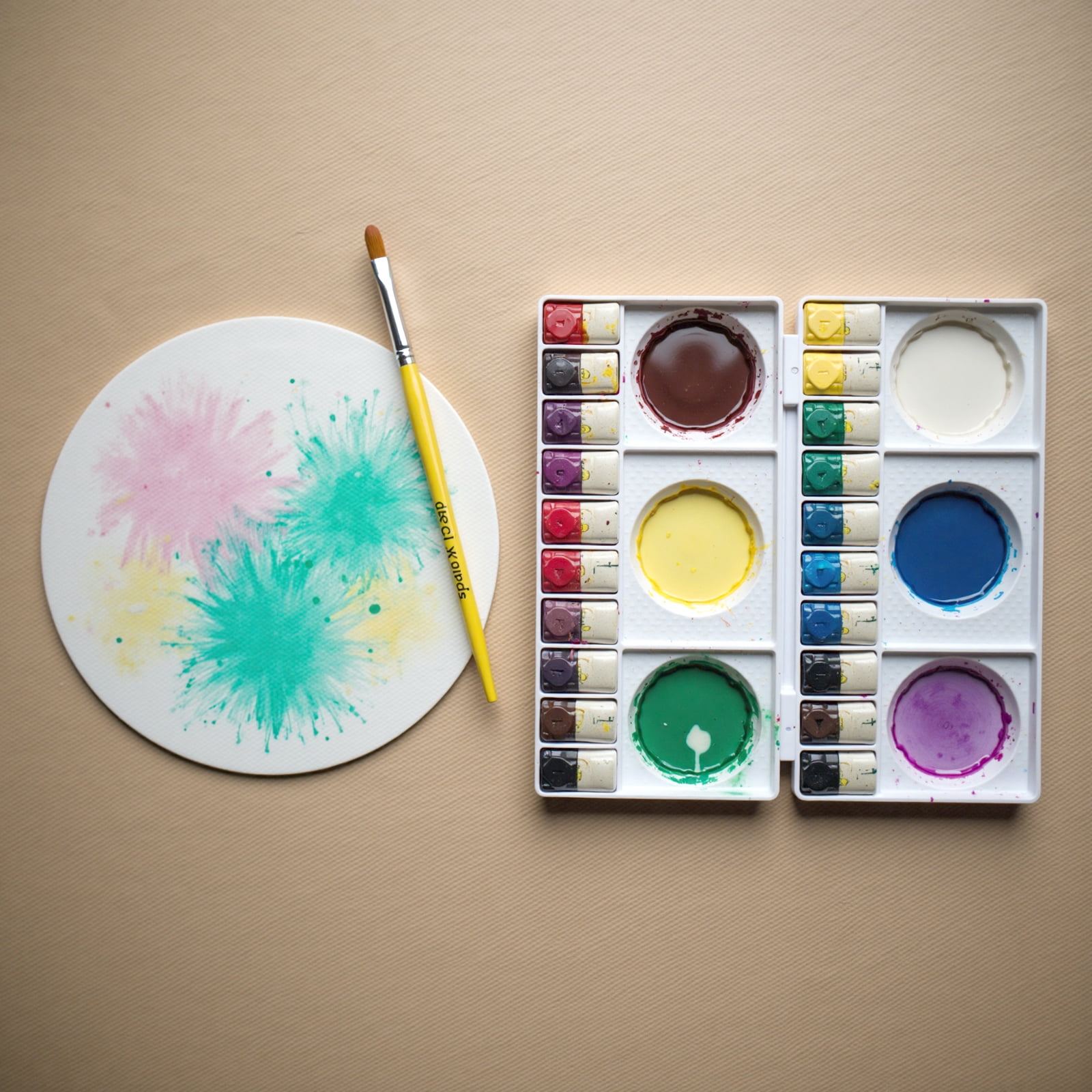 10" Watercolor Paper Bulk, 50 Sheets Water Color Paper Cold Press Paper 92lb/250 GSM Round Watercolour Paper for Artists Drawing Painting