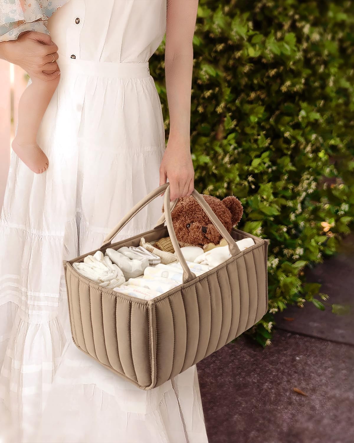 Baby Diaper Caddy Organizer, Stylish Storage Basket for Newborn Essentials and Diaper Station, Gift for Baby Shower