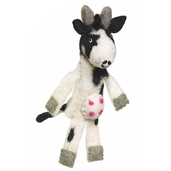 Woolie Finger Puppet Cow Wild Woolies