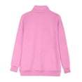 thumbnail image 5 of Women Blouses Sweatshirt Jackets with Hood Zip Womens Sweater Yoga Pullover Women Three Quarter Sleeve Sweatshirt Womens Matching Set Sweaters No Hood Neck Long Sleeve Scrub Tops Long Pink S, 5 of 6