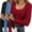 Black/Blue/Burgundy, variant on Womens Long Sleeve Shirts Square Neck Slim Fit Basic Tops Ribbed Thermal Undershirts Layering Tee