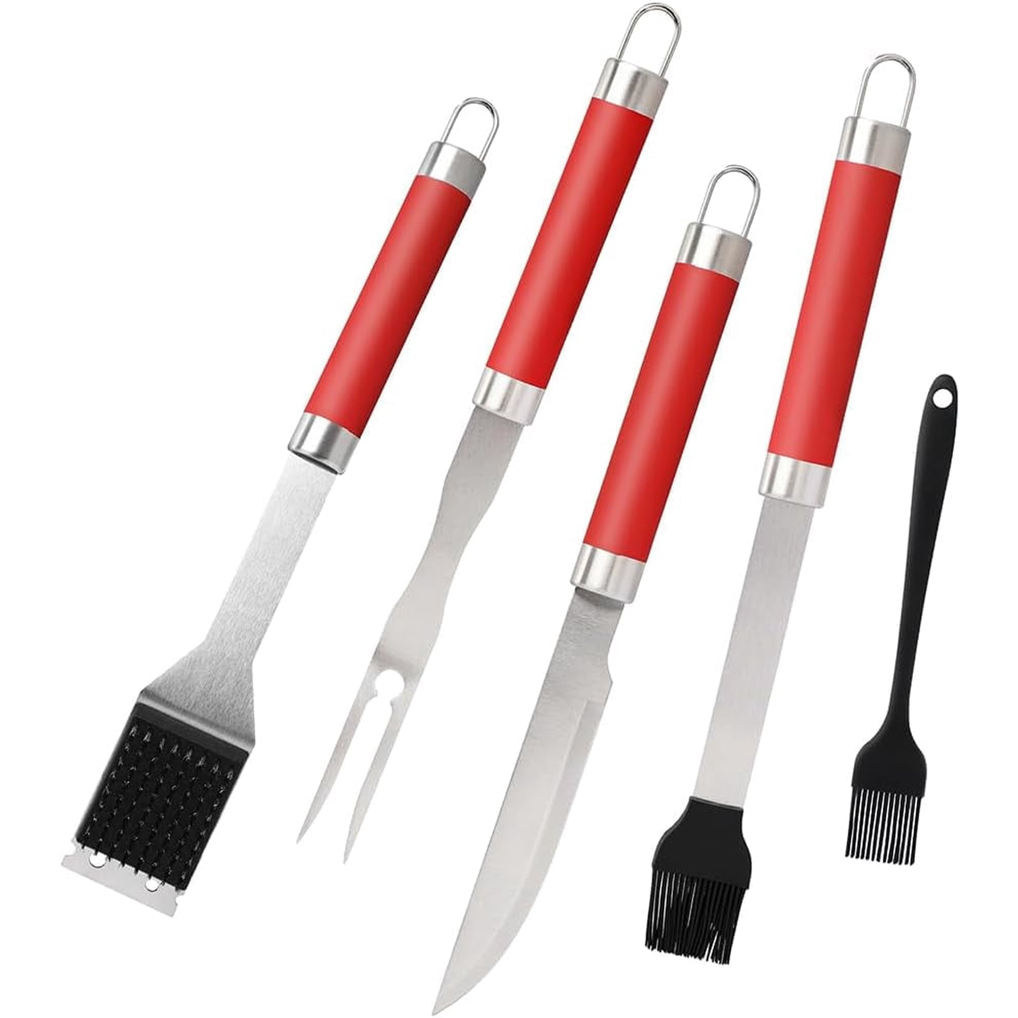 Dr. Camp 5-Piece Grilling Accessories Set, Heavy-Duty Stainless Steel BBQ Grill Tools for Outdoor Cooking