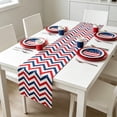 thumbnail image 6 of 4th of July Table Runner Patriotic Stars Table Runners Independence Day American Flag Linen Dresser Scarf Kitchen Dining Table Decor for Memorial Day Holiday Party, 6 of 8