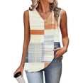 thumbnail image 5 of QUNYINEY Graphic Tank Tops for Women Casual Summer Tops Pleated Loose Fit V Neck Sleeveless Women Shirts, 5 of 6