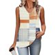 thumbnail image 5 of Mujeres sin mangas Tops verano V cuello rayado no posicionamiento impresión capa base blusa casual, 5 of 6