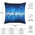 Blue Music Note Pillow Cover Decorative Throw Pillowcase Soft Polyester