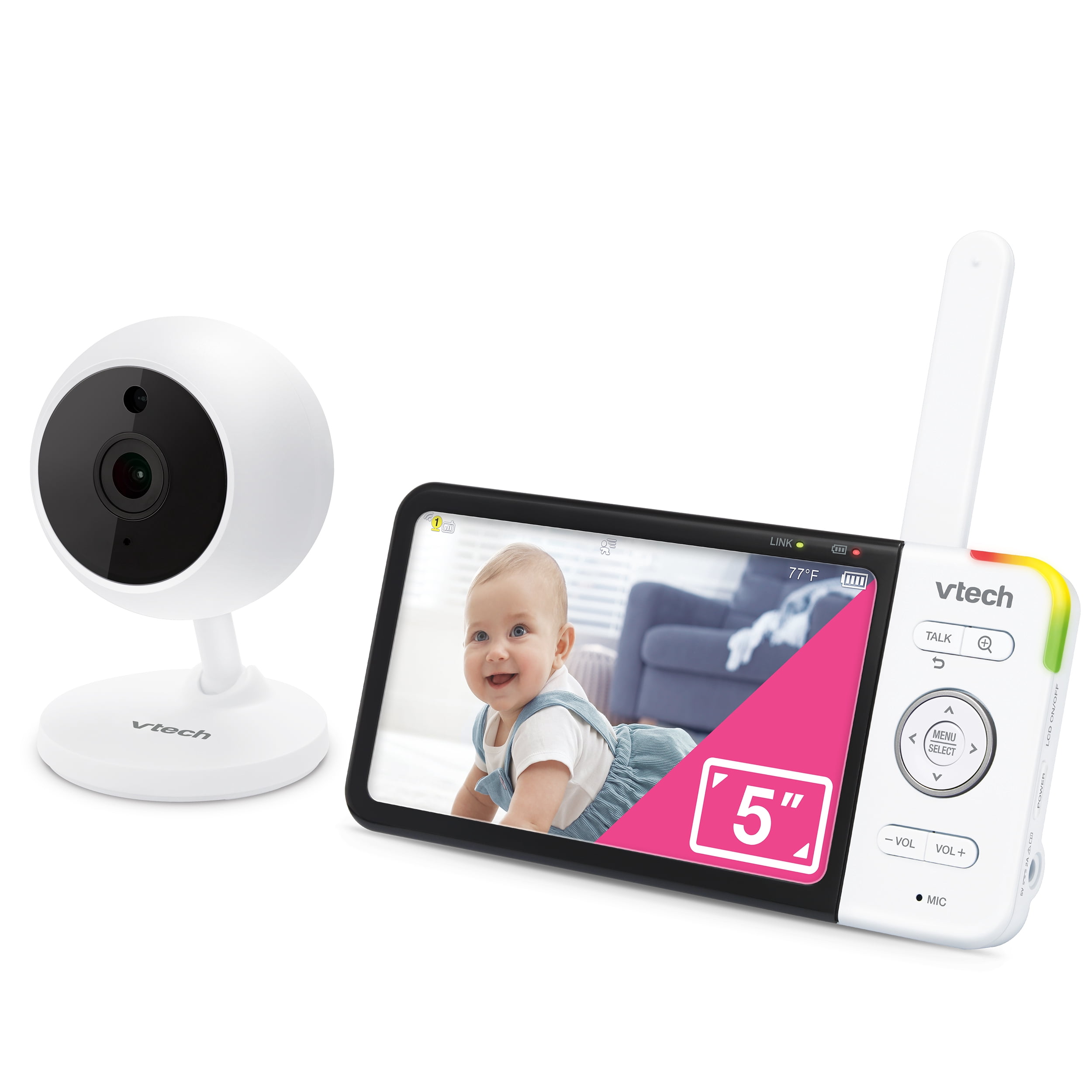 VTech RM5753 Remote Acess Fixed Video Monitor with High-Resolution 5-inch LCD Screen and Switch to turn on/off WiFi