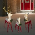thumbnail image 2 of Northlight Lighted Reindeer Family Outdoor Christmas Decoration - 52.5" - Warm White -Set of 3, 2 of 5