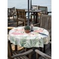 thumbnail image 2 of Outdoor Tablecloth with Umbrella Hole for Patio/Picnic/Party/Camping, Pink Flamingo Waterproof Table Cloth Round Cover Washable, Botanical Floral Leaves Summer Green Plaid (Dia 60"), 2 of 8