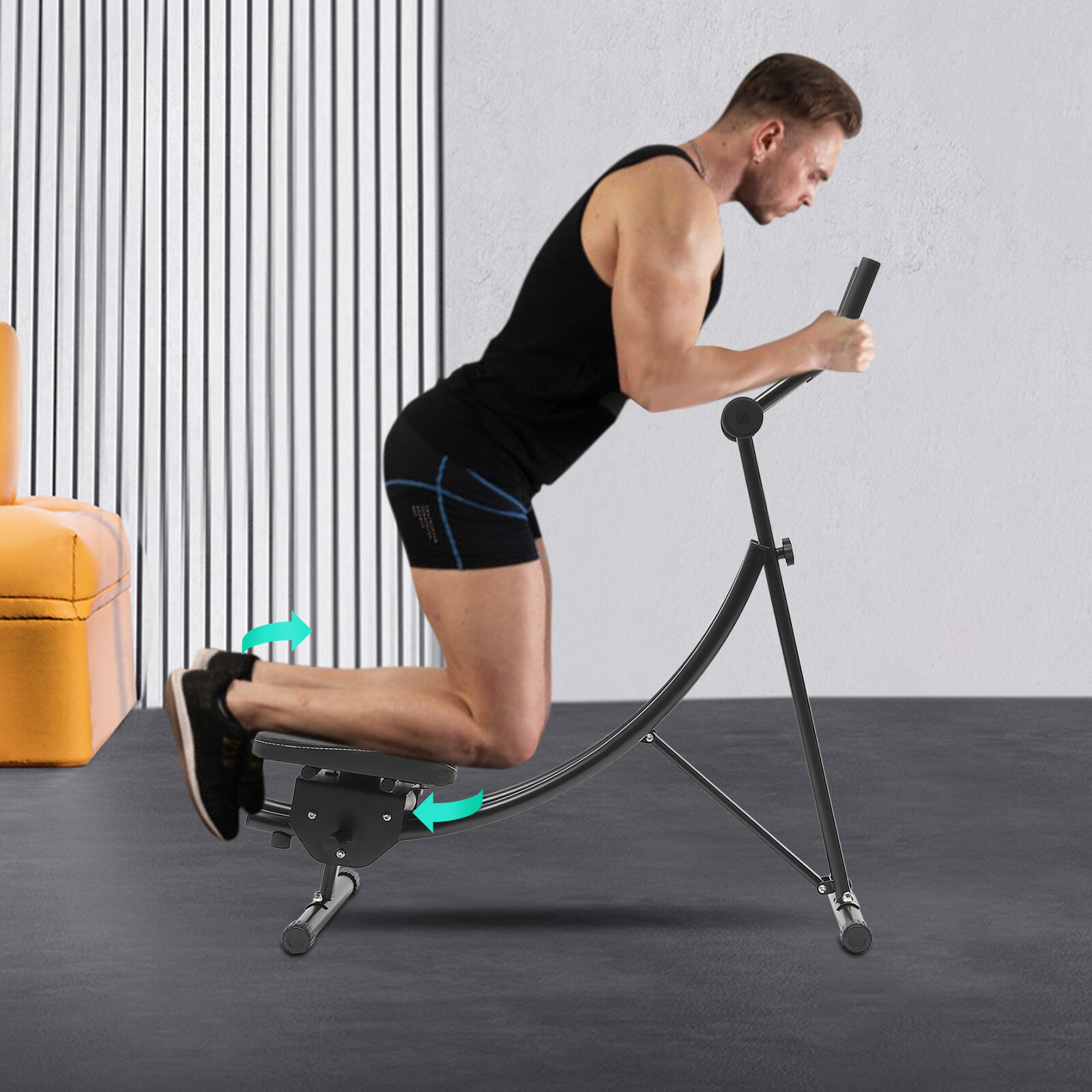 ToppiJoy Foldable Ab Fitness Machine, Core & Abdominal Exercise Machine Ab Workout Equipment for Home Gym, Ab Trainer Exercise Fitness Equipment, Hold up 330lbs(Black)