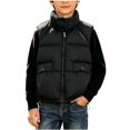 thumbnail image 2 of Samdudou Boys Puffer Vests Stand Collar Sleeveless Jackets Kids Fall Winter Warm Full Zip Outerwear Quilted Padded Coats Casual Outdoor Coat with Button Pockets Size 5-13 Years, 2 of 8